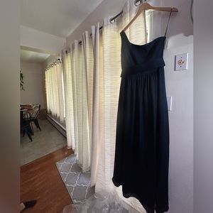 Vera Wang One shoulder Navy blue dress